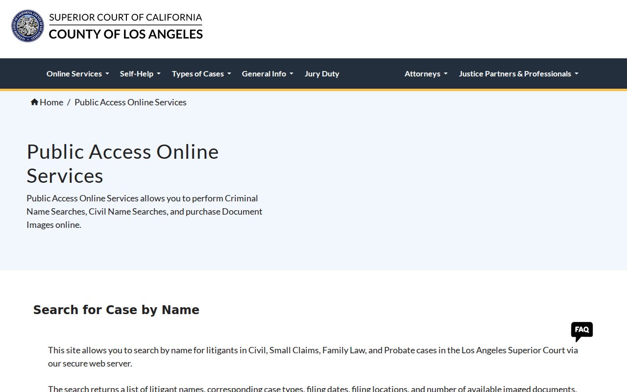 Covina people search LA court civil name search