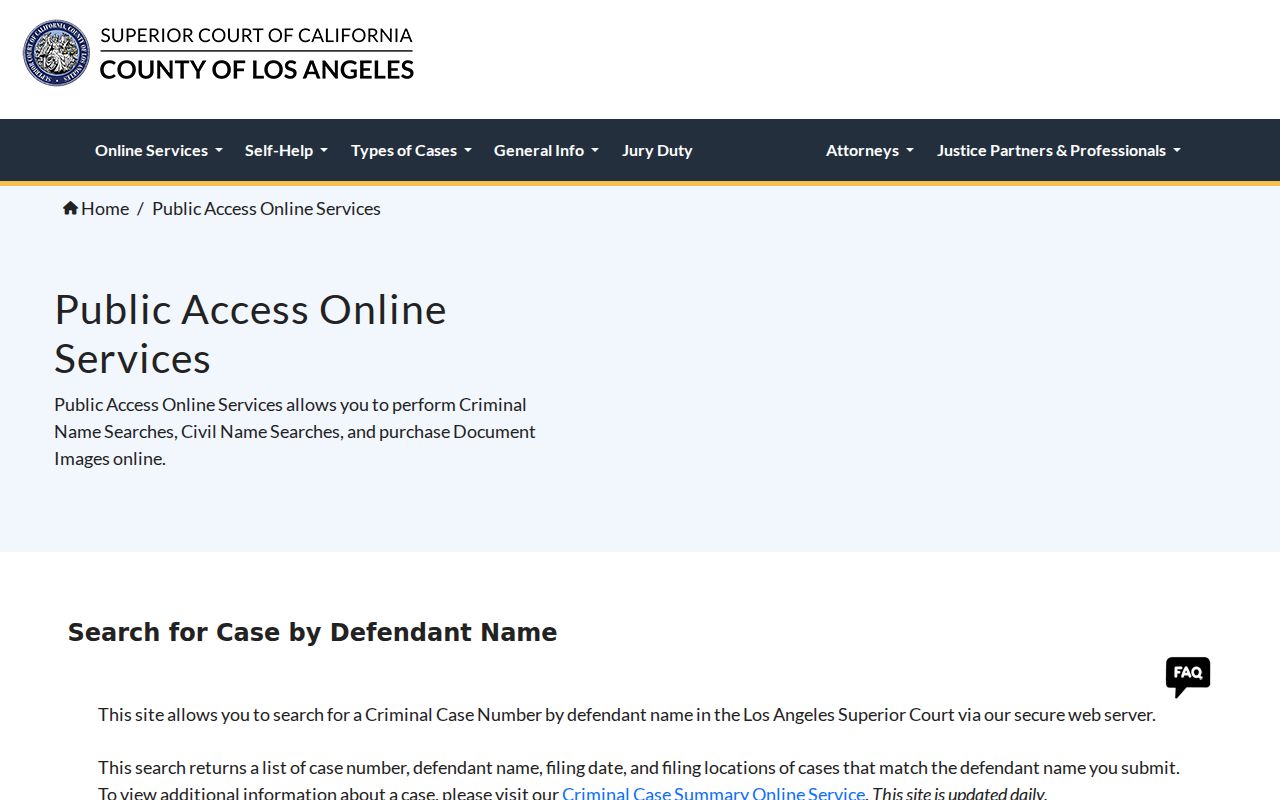 Covina people search LA court criminal name search